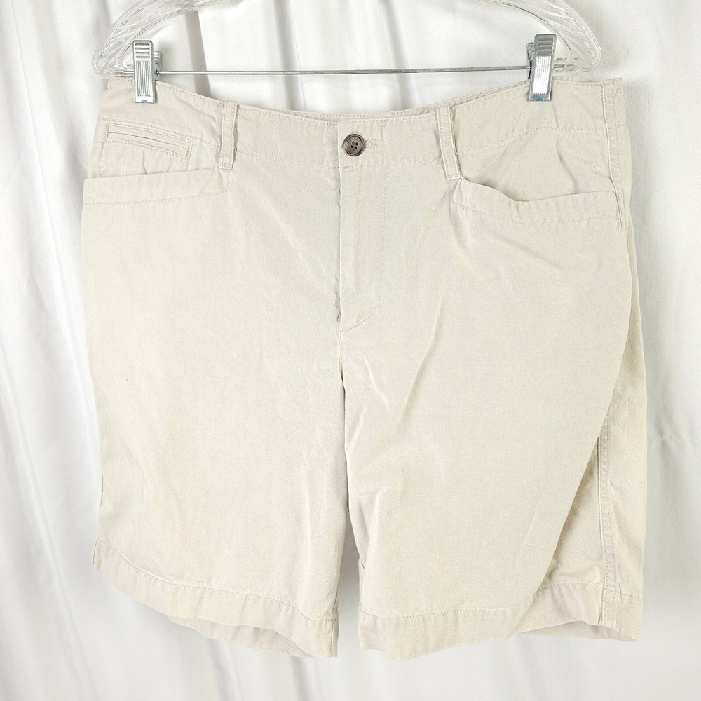 Lauren Jeans Co. Ralph Lauren Beige Flat Front‎ Chino Shorts Women's 12 36x8.5